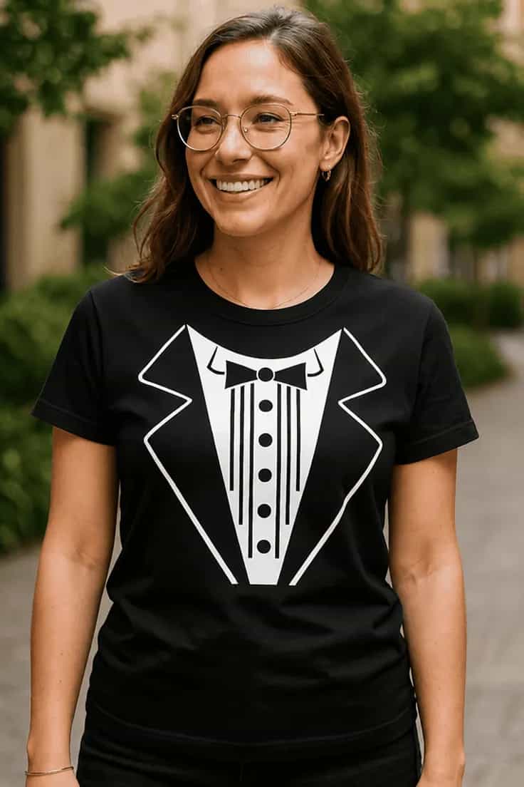 Sjov t-shirt kjole og hvidt