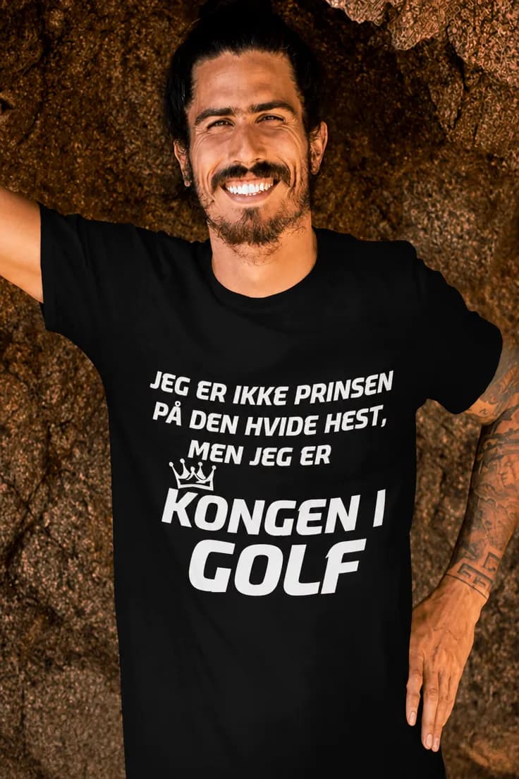 Sjov t-shirt Konge i golf – JEG ER IKKE PRINSEN