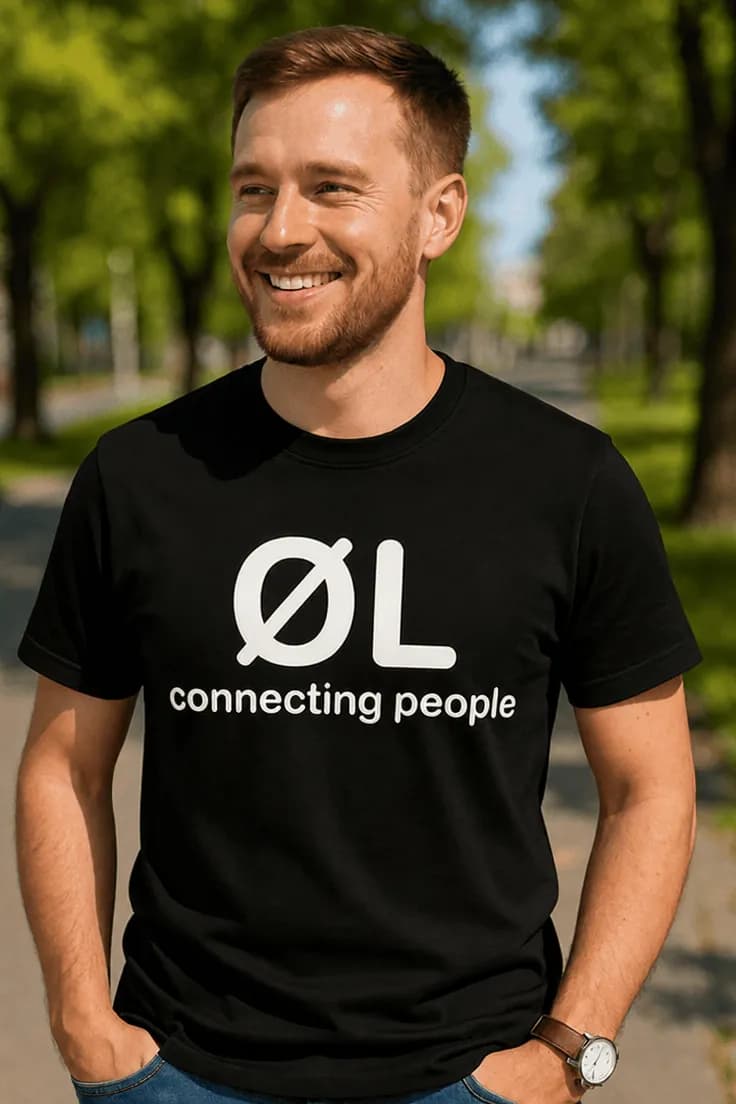 Sjov t-shirt Øl forbinder folk