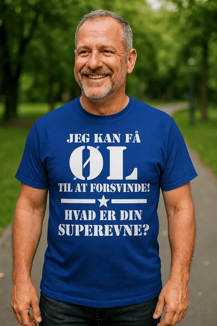 Sjov t-shirt Øl forsvinder – JEG KAN FÅ ØL
