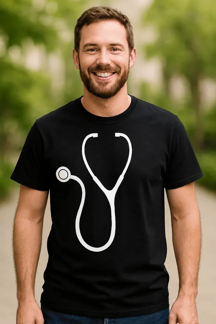 Sjov t-shirt læge – gave med grin til hverdagshelt
