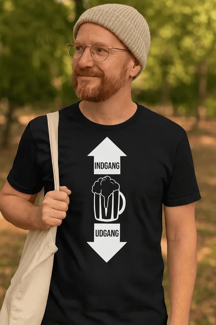 Sjov t-shirt Øl indgang udgang – INDGANG UDGANG