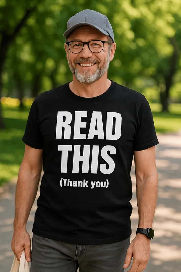 Sjov t-shirt Læs dette tak - READ THIS (Thank you)