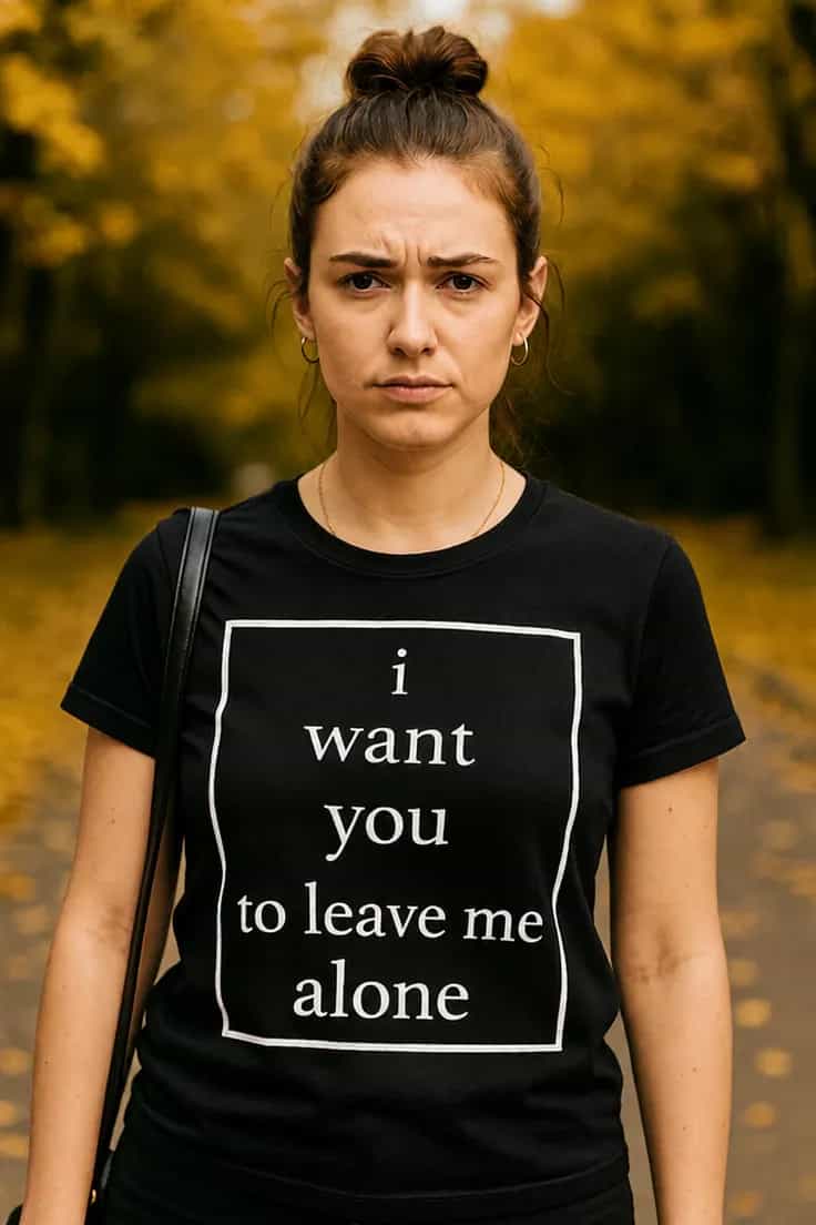 Sjov t-shirt Lad mig være i fred – i want you to leave