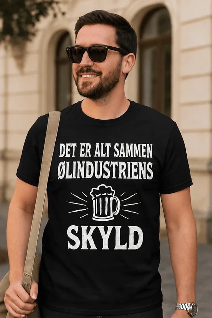 Sjov t-shirt Ølindustrien har skylden