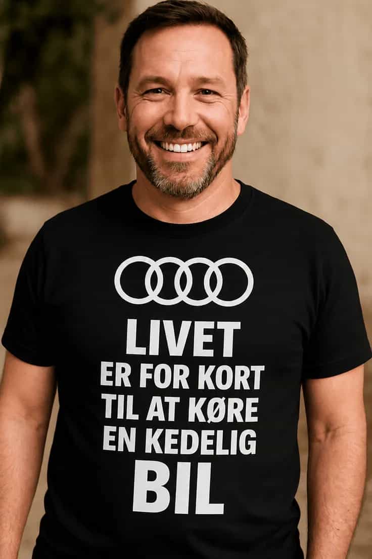T-shirt Livet er for kort – med ønsket bilmærke