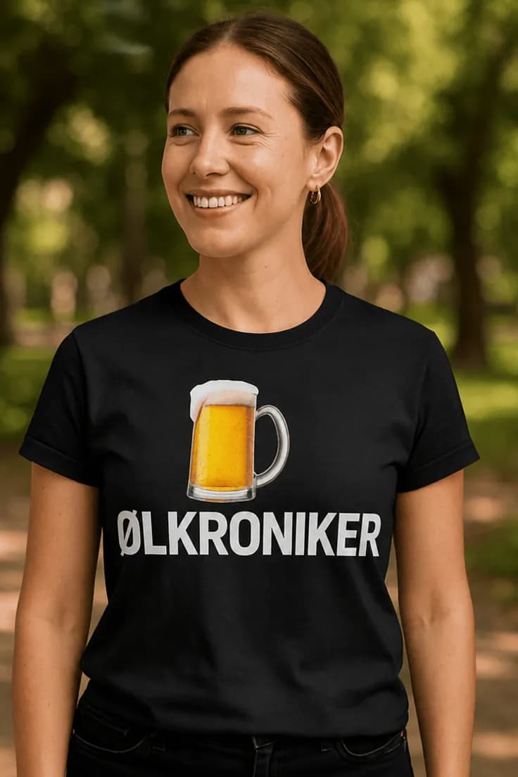 Sjov t-shirt Ølkroniker – ØLKRONIKER