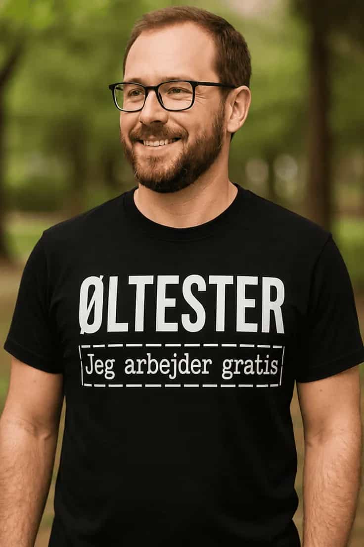Sjov t-shirt Øltester arbejder gratis