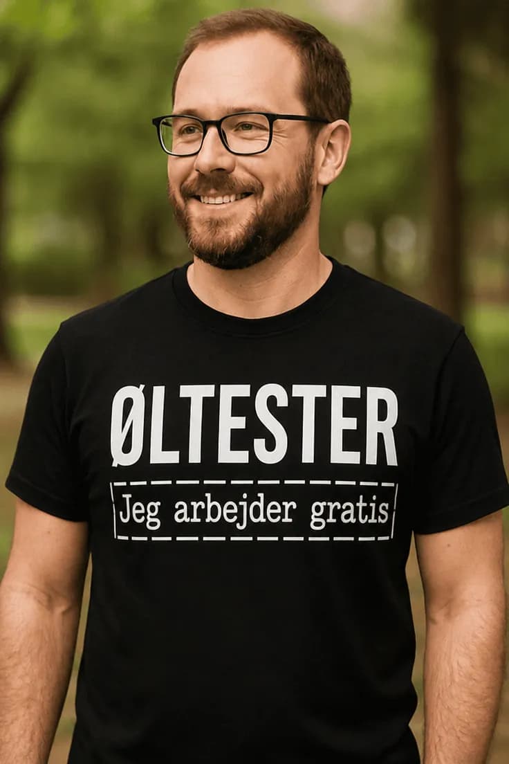 Sjov t-shirt Øltester arbejder gratis