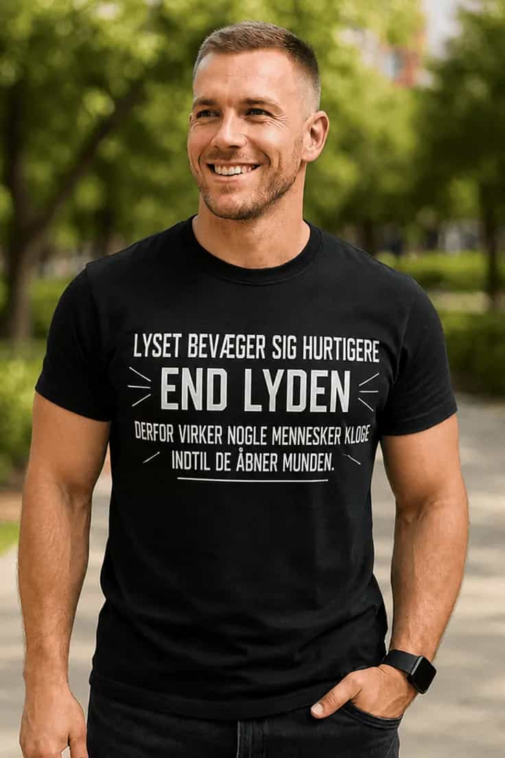 Sjov t-shirt Lys hurtigere end lyd