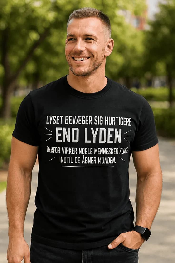Sjov t-shirt Lys hurtigere end lyd