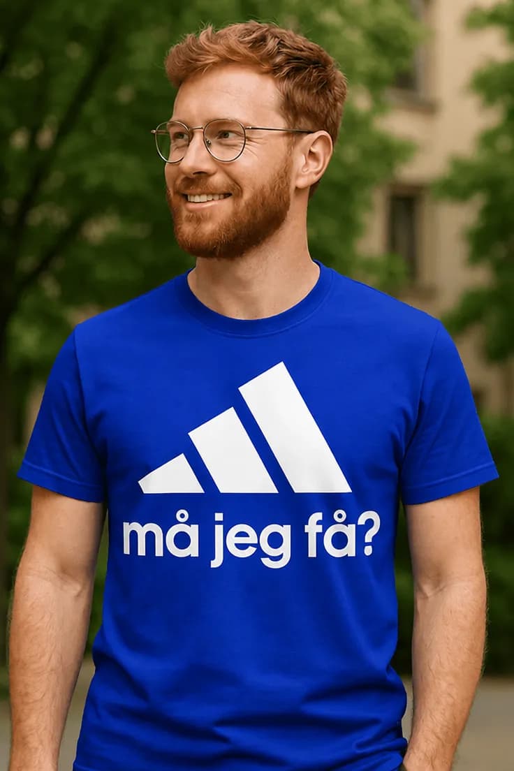 Sjov t-shirt Må jeg få - må jeg få?