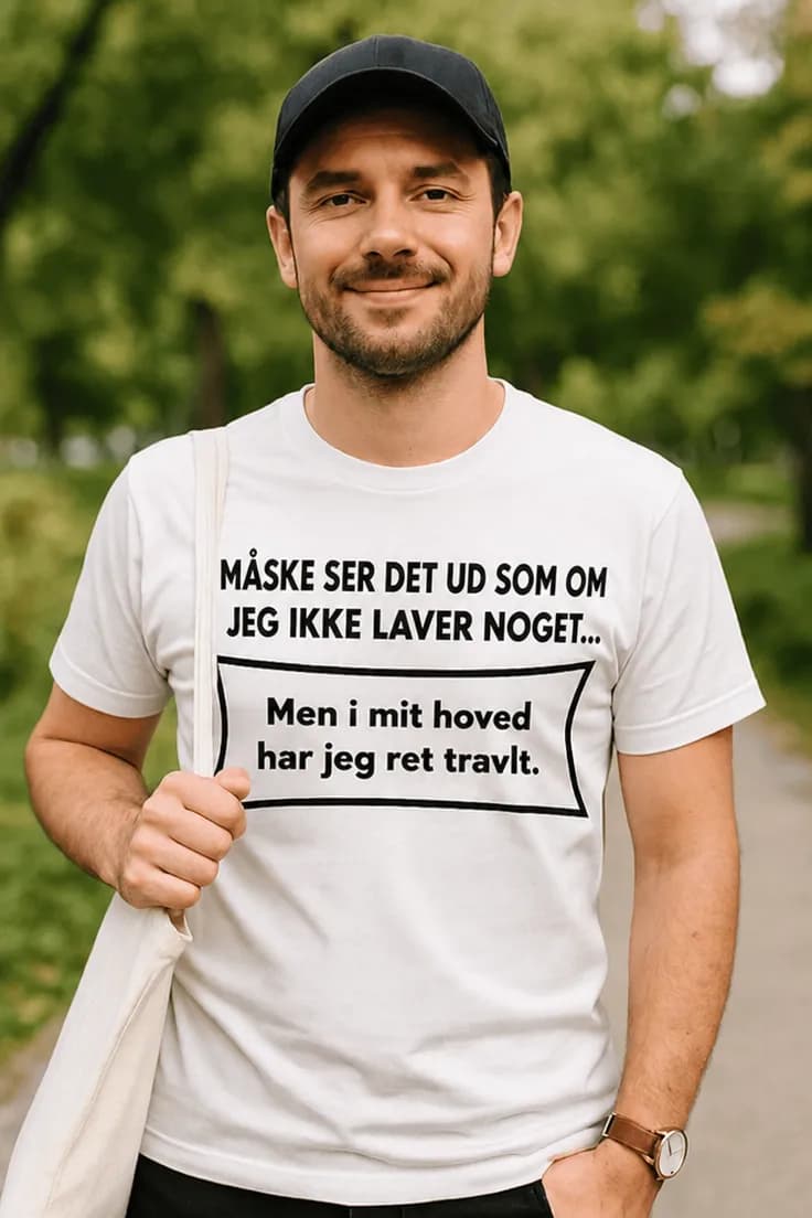 Sjov t-shirt Måske laver jeg ingenting