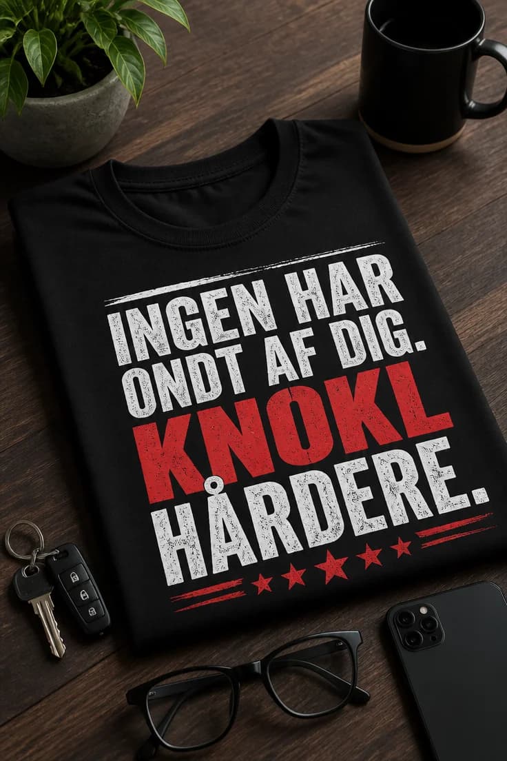 T-shirt ingen har ondt af dig. Knokl hårdere