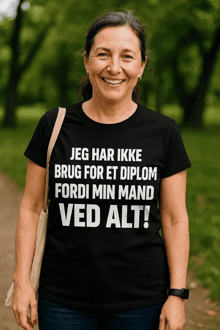 Sjov t-shirt Min mand ved alt - JEG HAR IKKE BRUG