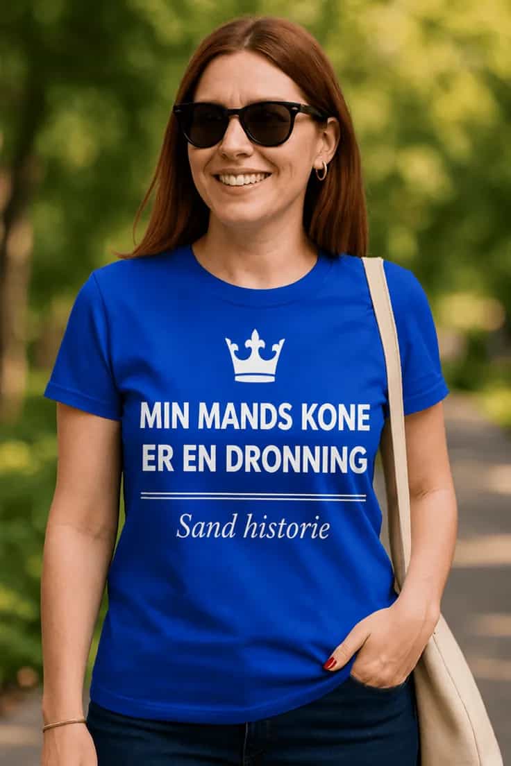 Sjov t-shirt Min mands kone er dronning