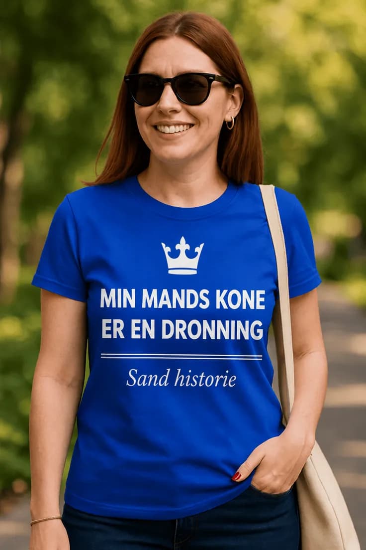 Sjov t-shirt Min mands kone er dronning