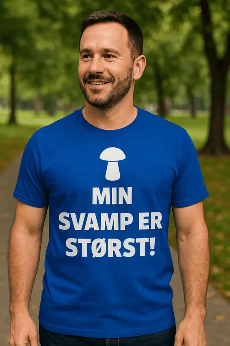 Sjov t-shirt Min svamp er størst - MIN SVAMP ER STØRST!