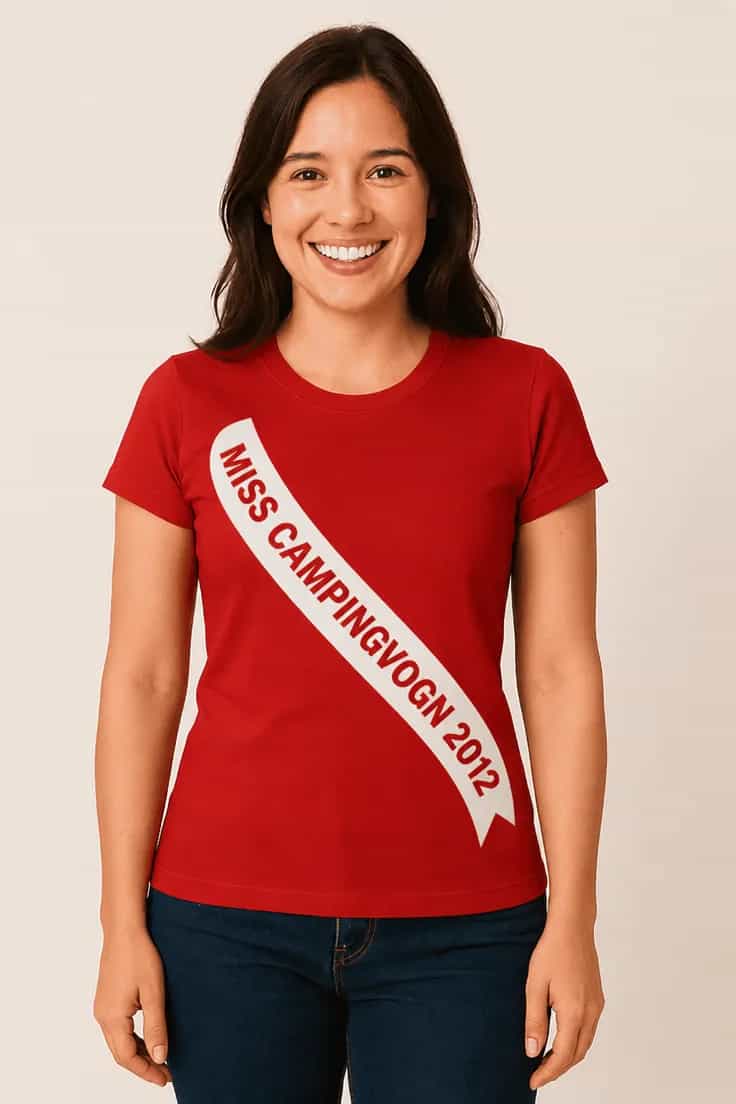T-shirt Miss campingvogn med ønsket årstal