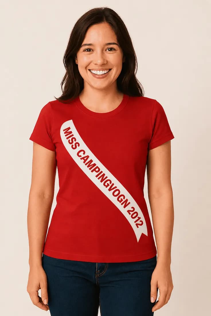 T-shirt Miss campingvogn med ønsket årstal