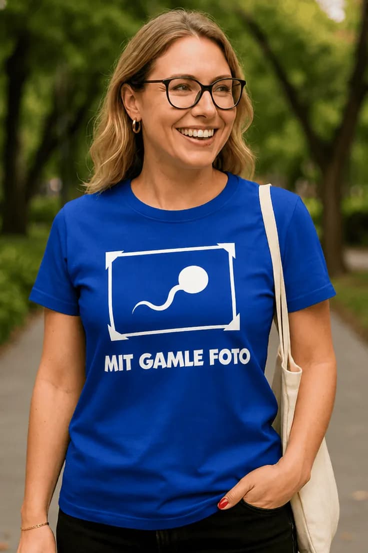 Sjov t-shirt Mit gamle foto – MIT GAMLE FOTO