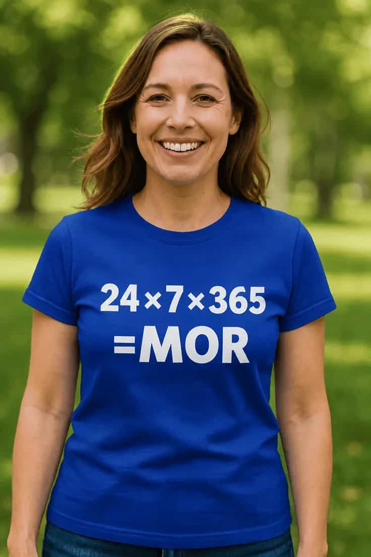 Sjov t-shirt Mor hele året – 24x7x365 =MOR