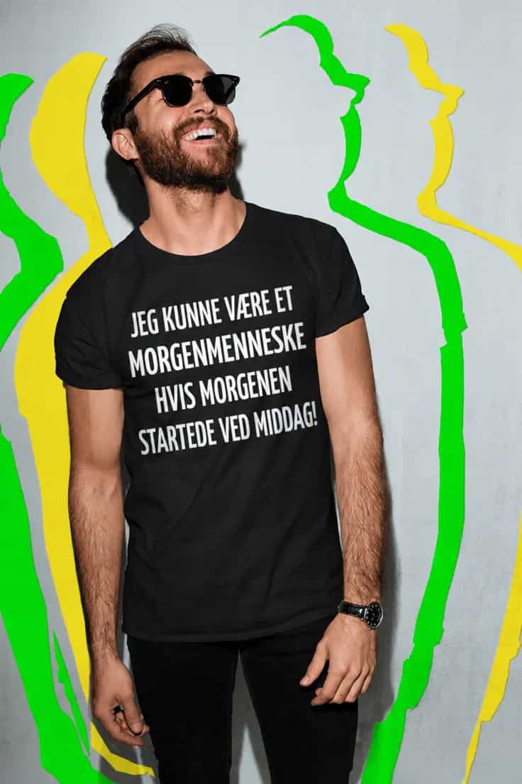 Sjov t-shirt Morgenmenneske ved middag