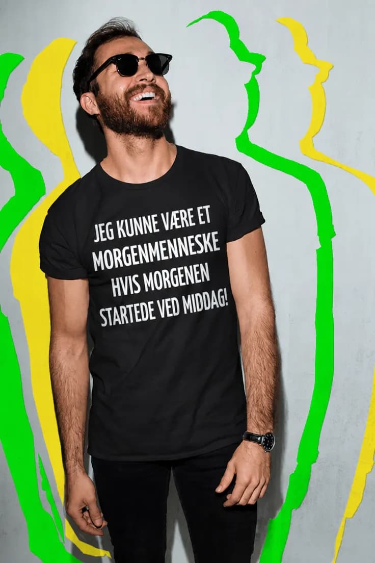 Sjov t-shirt Morgenmenneske ved middag