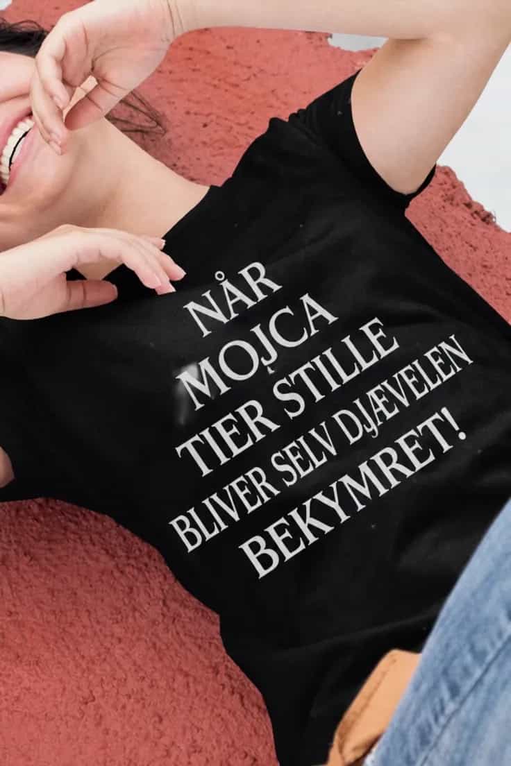 Sjov t-shirt Når djævelen bliver bekymret med navn