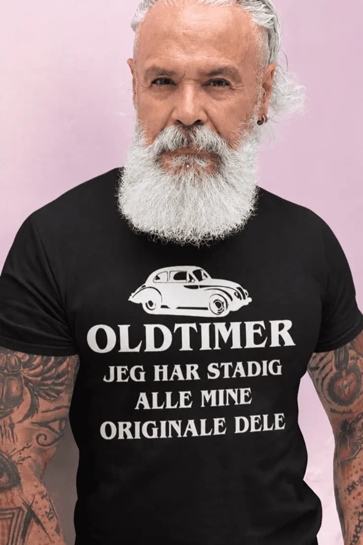 Sjov t-shirt Oldtimer originale dele – OLDTIMER