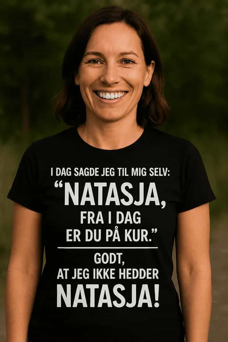 Sjov t-shirt På kur med navn – I DAG SAGDE JEG