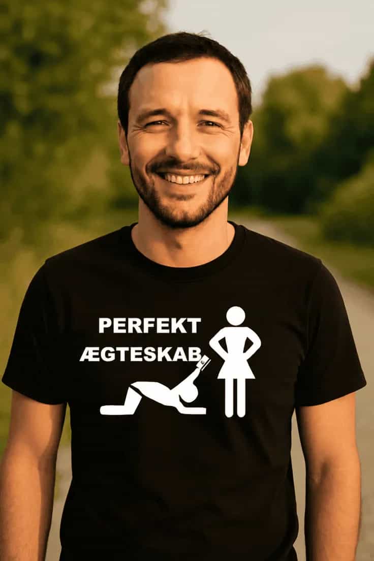 Sjov t-shirt Perfekt ægteskab - PERFEKT ÆGTESKAB
