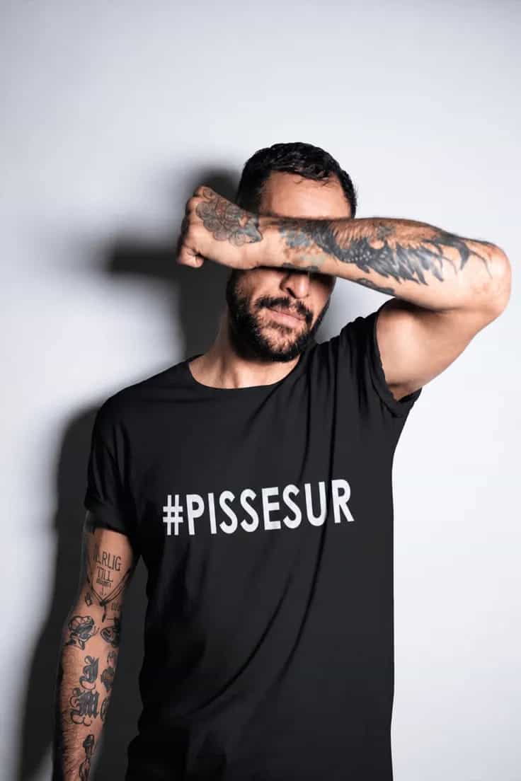 Sjov t-shirt Pisse sur – #PISSESUR