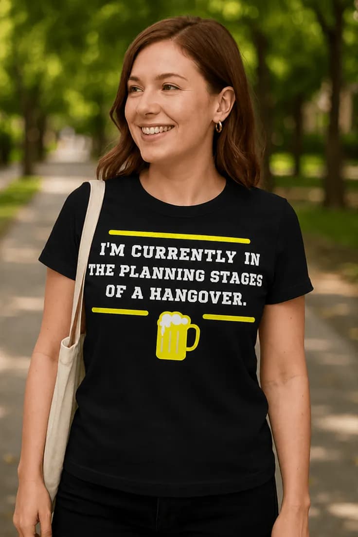 Sjov t-shirt Planlægger tømmermænd - I'M CURRENTL