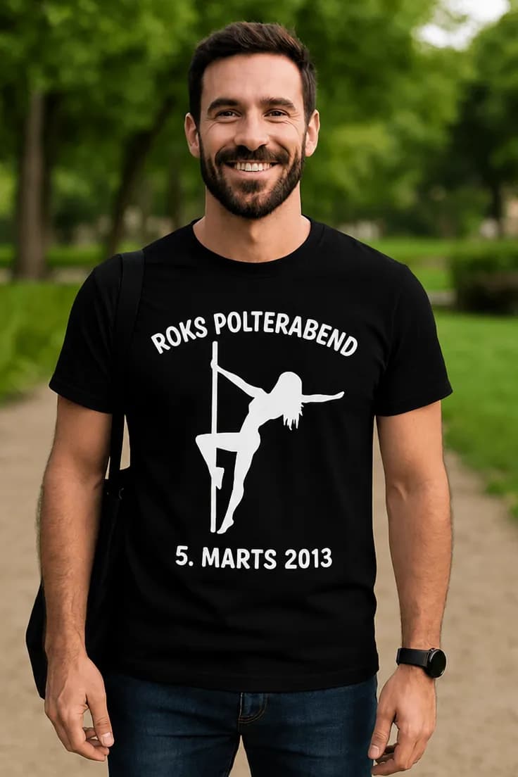 Sjov t-shirt Polterabend med dato med navn