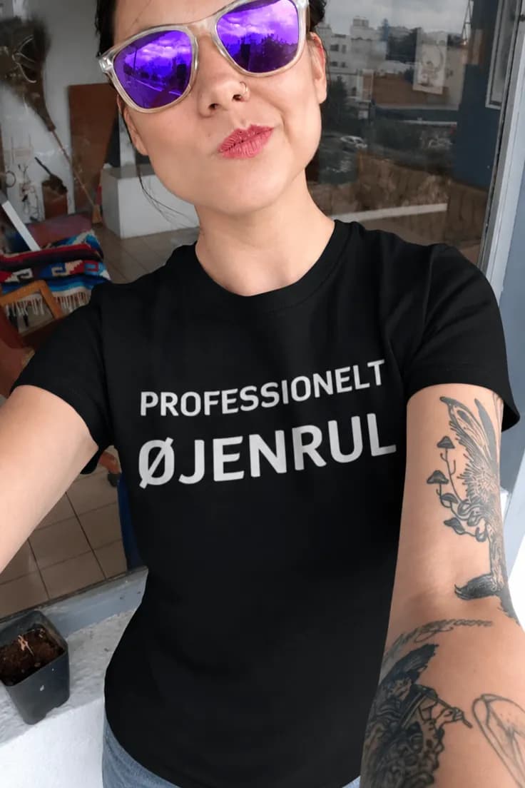 Sjov t-shirt professionelt øjenrul – PROFESSIONELT