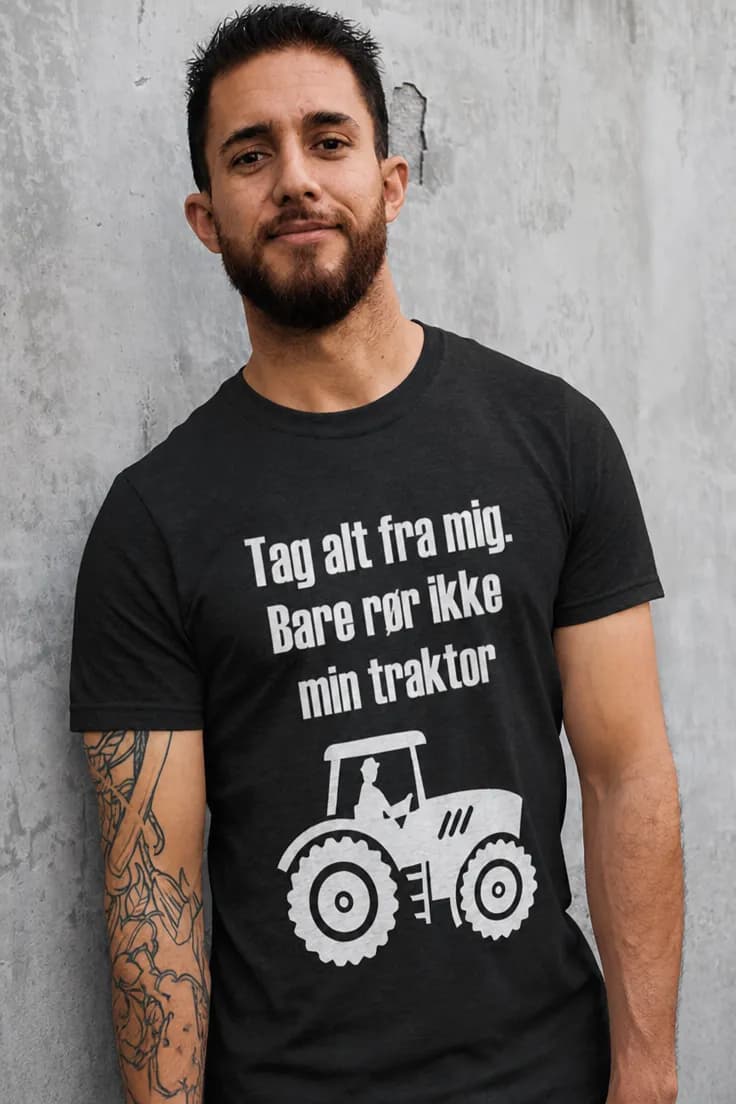 Sjov t-shirt Rør ikke min traktor | Tag alt fra mig.