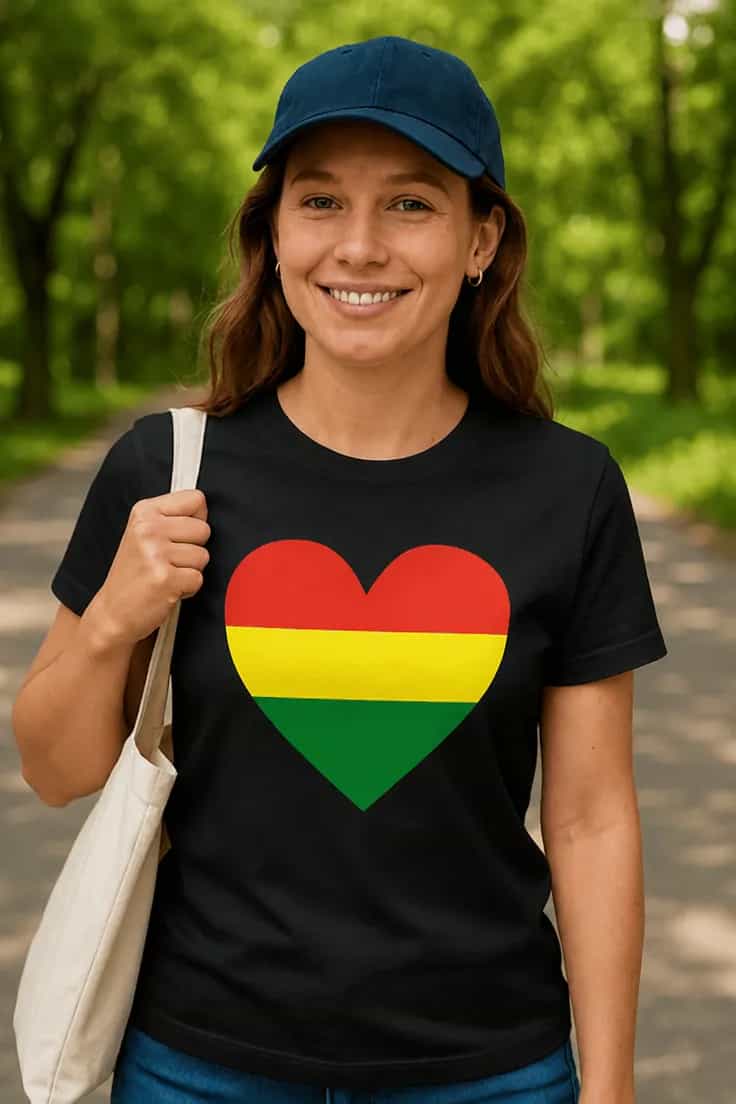 Sjov t-shirt Rasta hjerte