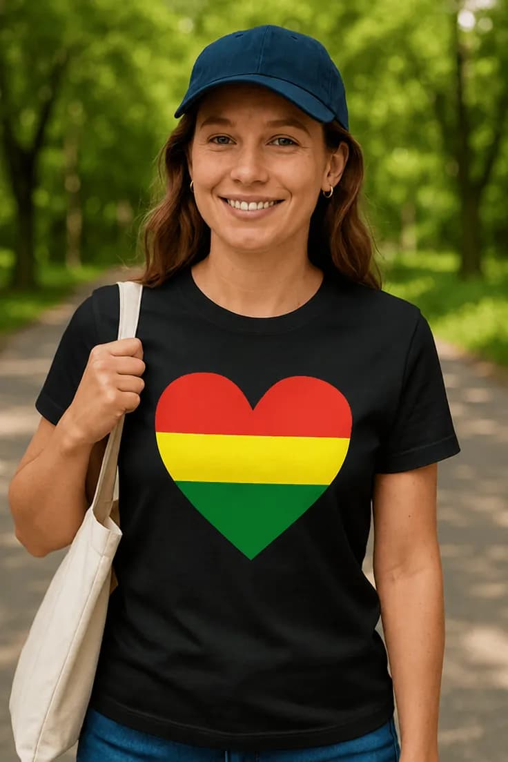 Sjov t-shirt Rasta hjerte