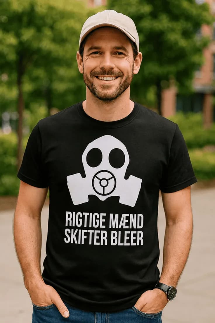 Sjov t-shirt Rigtige mænd skifter bleer