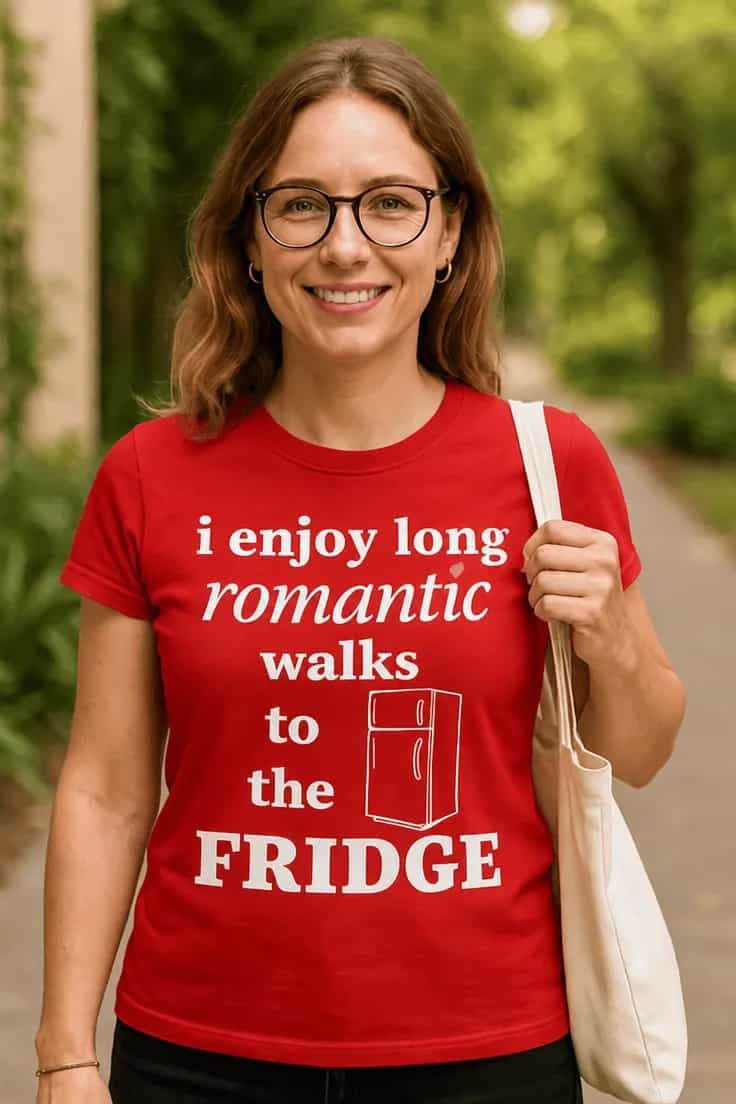 Sjov t-shirt Romantiske ture til køleskabet