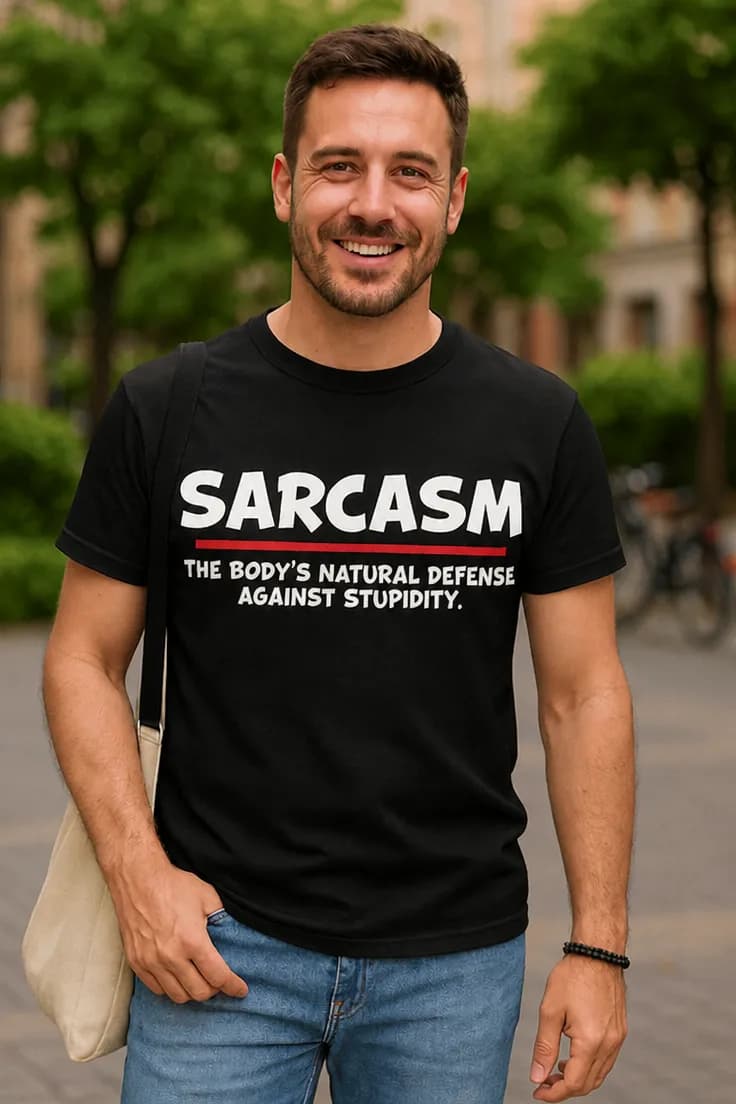 Sjov t-shirt Sarkasme mod dumhed | SARCASM THE BODY'S
