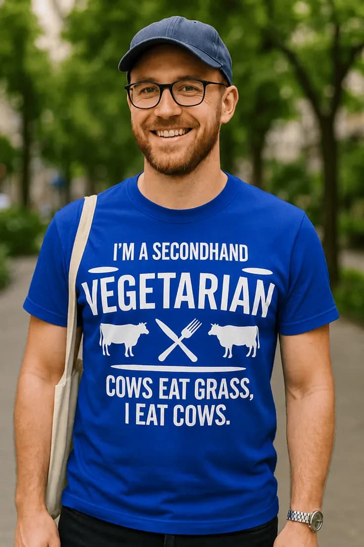 Sjov t-shirt Secondhand vegetar - I'M A SECONDHAND VE