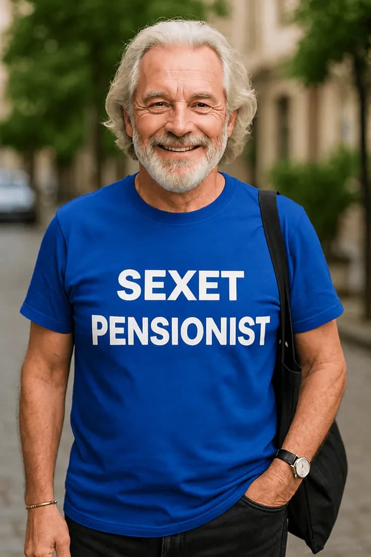Sjov t-shirt Sexet pensionist - SEXET PENSIONIST