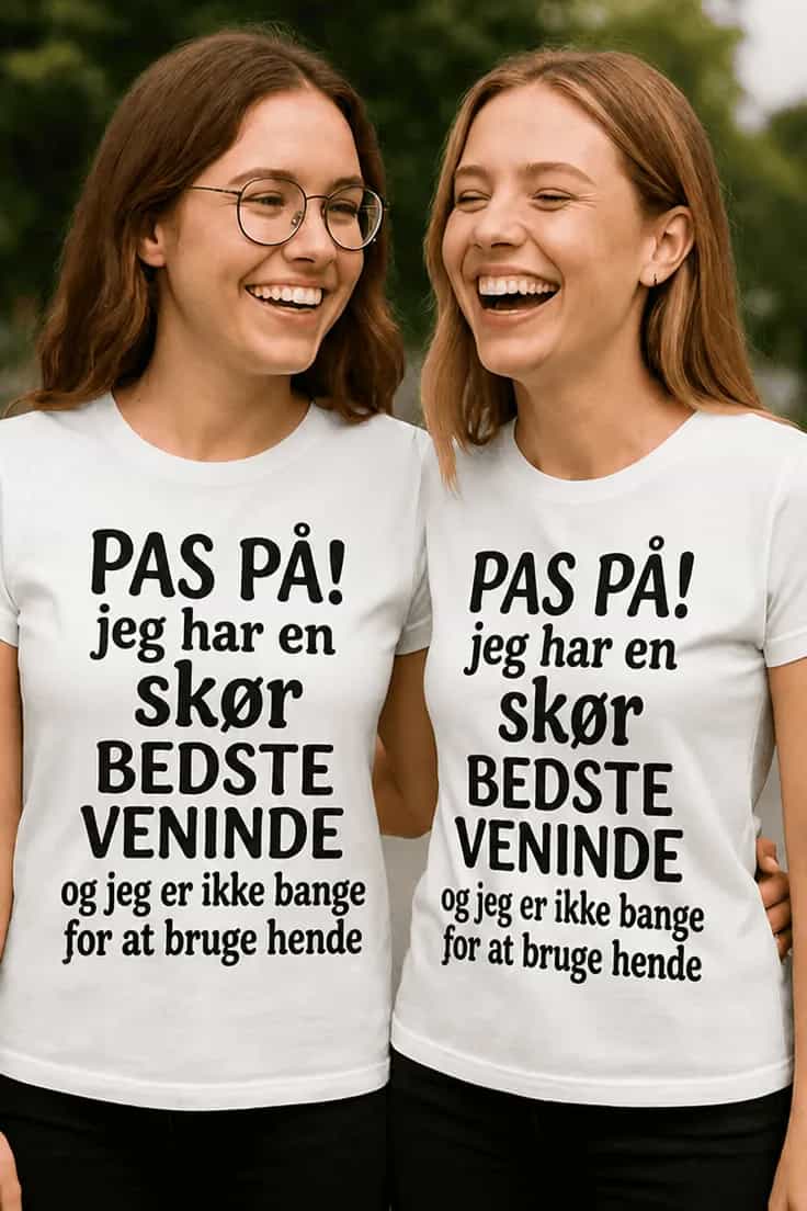 Sjov t-shirt Skør bedste veninde - PAS PÅ!