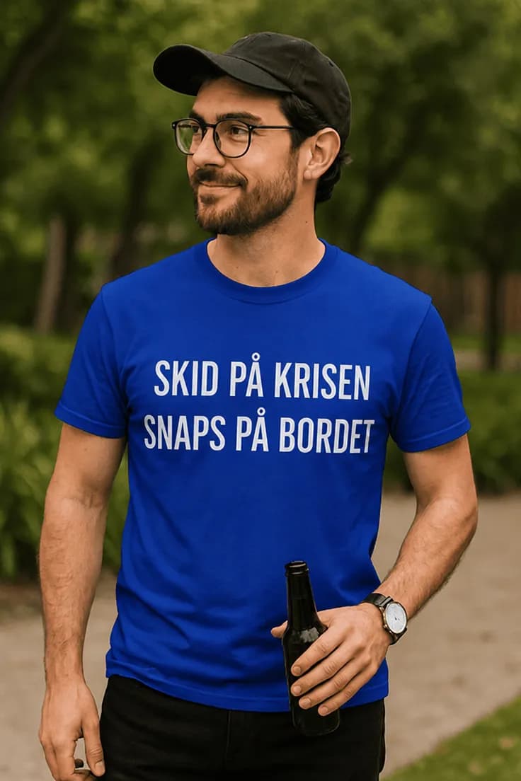 Sjov t-shirt Skid på krisen - SKID PÅ KRISEN