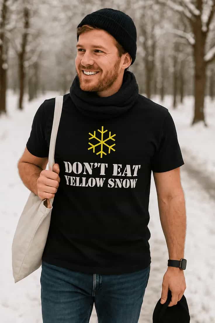 Sjov t-shirt Spis ikke gul sne