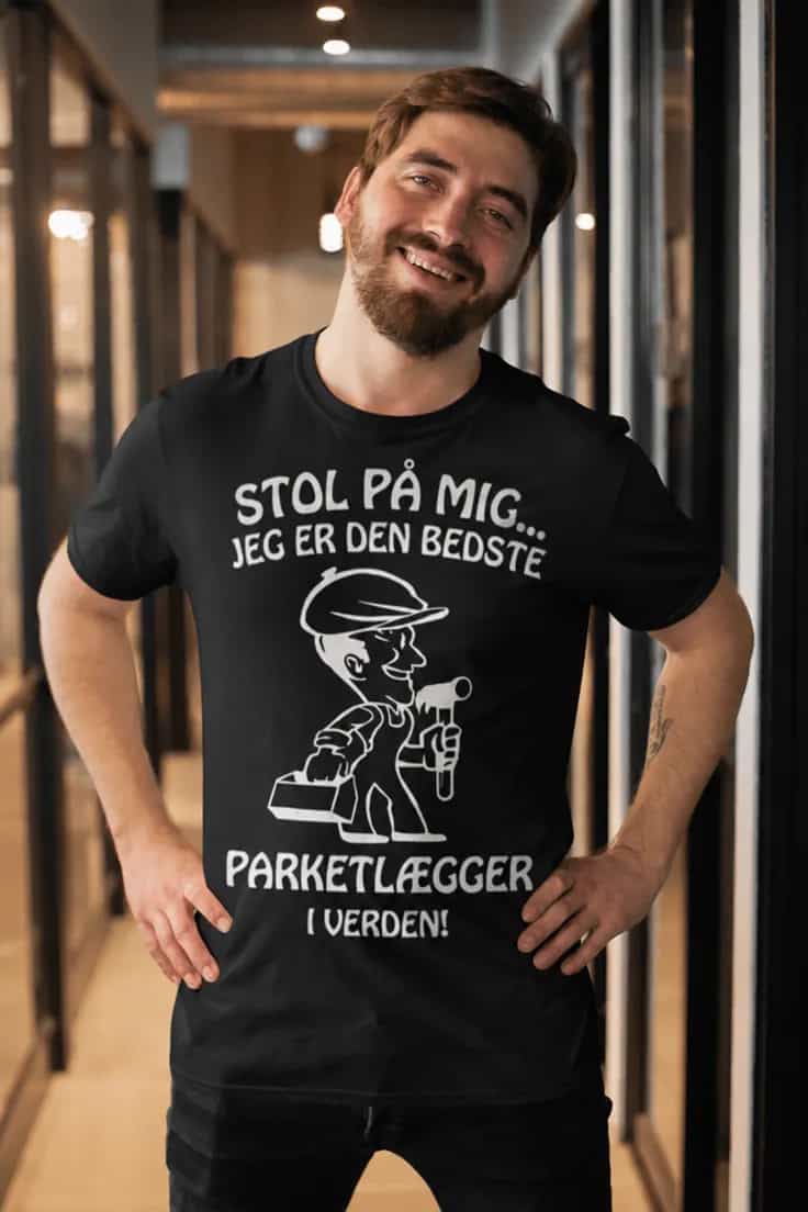 T-shirt Stol pĂĽ mig â med ønsket erhverv