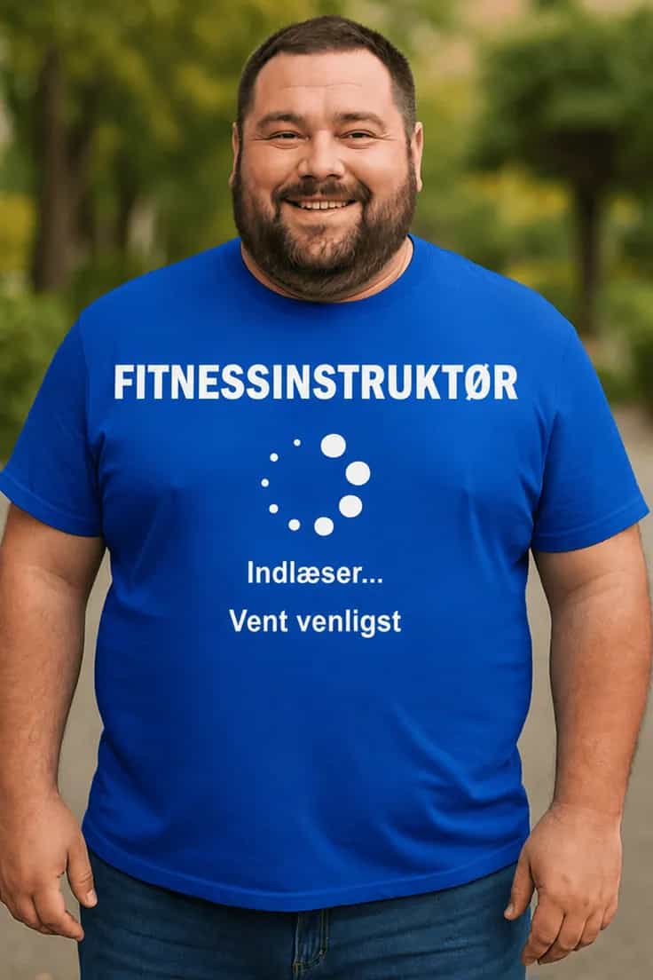 Sjov t-shirt Stolt fitnessinstruktør indlæser