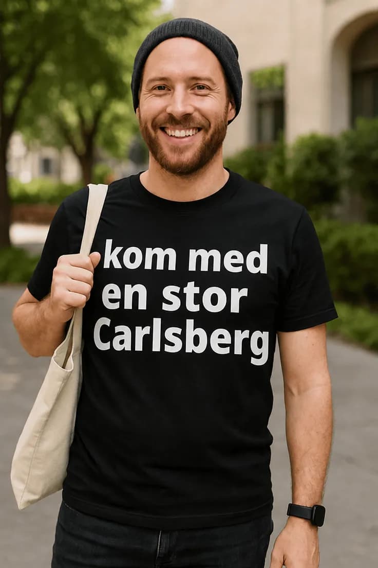 Sjov t-shirt Stor Carlsberg tak – kom med en stor